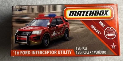 Matchbox 2019 MBX Rescue #1/20 '16 Ford Interceptor Utility #GCH28 - Image 1 of 4