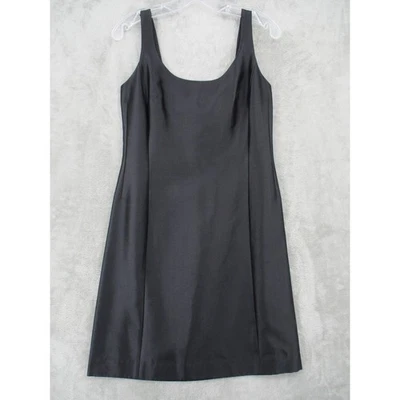 Vestido Kay Unger Nueva York 4 Mini Funda de Seda Noche Fiesta Forrado Oficina Negro Cremallera Foto 1 de 4