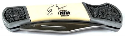 Friends of NRA Acero Inoxidable 4" Cuchillo de Bolsillo Plegable Mango de Hueso 7” en General Foto 1 de 4