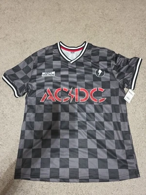Camiseta deportiva Ac Dc High Votlage L grande a cuadros cuello en V exclusiva de Walmart nueva con etiquetas Foto 1 de 2