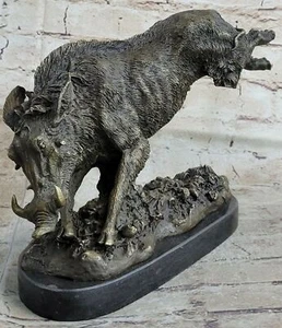 Sculpture en bronze ~ SANGLIER ~ Signé : Antoine-Louis Barye figurine moulée à chaud art - Photo 1 sur 7
