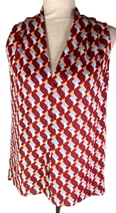 LAUNDRY BY SHELLI SEGAL Women's Multicolor Tunic Sleeveless Blouse Pleat-Size XS - Picture 1 of 7