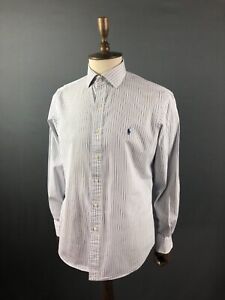Ralph Lauren Shirt Cotton Men Size 16 White Striped