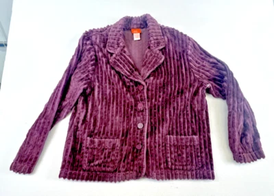 Hearts of Palm Women's Size 10 Purple textured pocket Jacket Blazer - Image 1 of 4