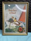 Vintage Framed Lucky Strikes Boat Ad 1933 13 X 10