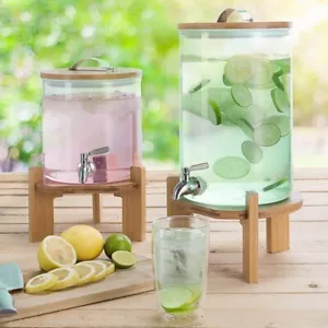 Luxus Getränkespender aus Glas mit Zapfhahn Wasserspender & Ständer Retourenware - Bild 1 von 7