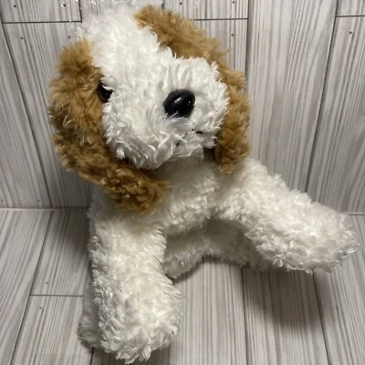 Cocker Spaniel Plush Dog Brown White Stuffed Animal Curly Fur No Tag 12” CLEAN X - Image 1 of 4