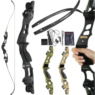 ILF 62" Recurve Bow 30-60lbs Archery Takedown 19" Riser Aluminum 210FPS Hunting - Image 1 of 4