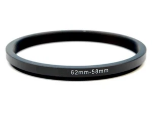 62-58mm Metal Step down Ring Lens Adapter 62 Male to 58 Female Thread - UK STOCK - Picture 1 of 5
