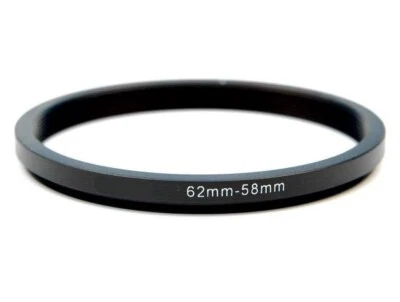 62-58mm Metal Step down Ring Lens Adapter 62 Male to 58 Female Thread - UK STOCK - Image 1 of 4