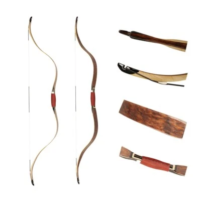 AF Archery 57.5" Traditional Recurve Bow Chinese Ming Dynasty Bow Short Siyah - Image 1 of 4