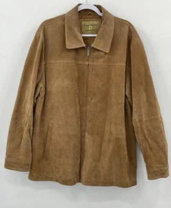 BOSTON HARBOUR Outdoor Wear Mens Soft Brown Suede Leather Jacket Coat XL Cowboy - Picture 1 of 10
