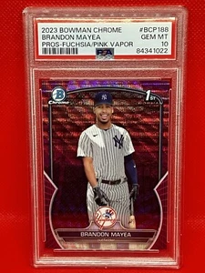 2023 Bowman Chrome Brandon Mayea Fuchsia Pink Vapor  /199 PSA 10 | No. BCP-188 - Picture 1 of 3