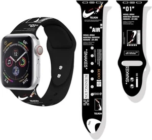 Watch Band Soft Silicon Pattern Strap Compatible For Apple Watch 38mm 40mm 41mm - Picture 1 of 7