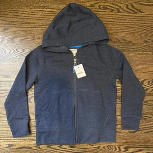 NWT J. Crew Crewcuts Navy blued heathered zip hoodie pockets 4-5 - Picture 1 of 4