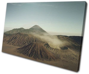 Volcano Nature Landscapes SINGLE CANVAS WALL ART Picture Print - Picture 1 of 1