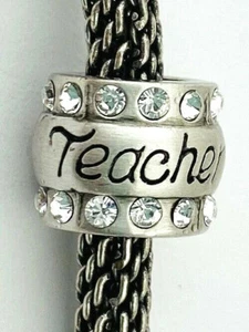 Brighton Teacher Bead, J95022, Brushed Silver Finish, New - Picture 1 of 1