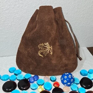 MTG/Roll-Play Accessories: Suede Dragon-Pouch, 80+ Glass Counters, 30-sided Die - Picture 1 of 8