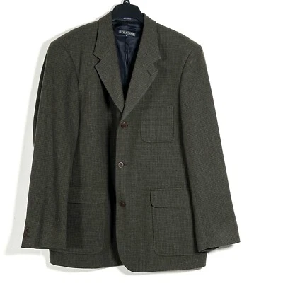 Structure Malden Grid Sport Jacket Mens Sz 46 Olive Wool Blend 3 Button Blazer - Image 1 of 4