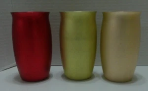 3 Vintage Mirro Aluminum Tumblers MCM Mod Mid Century Metal Drinking Cups 5.5" - Picture 1 of 6