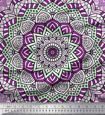 Soimoi Cotton Poplin Fabric Moroccan & Mandala Kaleidoscope Print-h7R