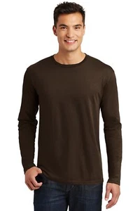 District DT105 Mens Long Sleeve Perfect Weight Stylish Crew Neck Tee - Picture 1 of 8
