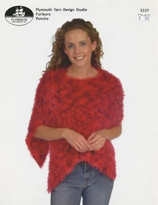 Plymouth Knitting Pattern S337 Furlauro Poncho - Easy Knit - Image 1 of 2