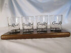 Set of 4 Crown Royal Drinking Glasses w/ Wooden Display Tray