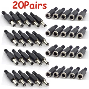 40PCS DC Adattatore Spina Alimentazione Maschio Femmina Presa Jack Cavo Connettore 5,5 x 2,1mm - Foto 1 di 10