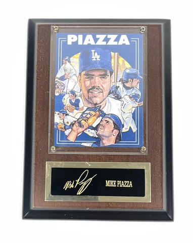 Vtg 90’s Los Angeles Dodgers Mike Piazza Sports Impressions 1994 Plaque 5”x7” Cover