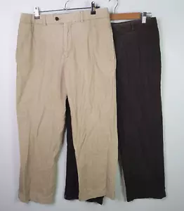 Vintage Threads Corduroy Straight Pants 2 Pack Bundle Mens Size 34 Brown Beige - Picture 1 of 5