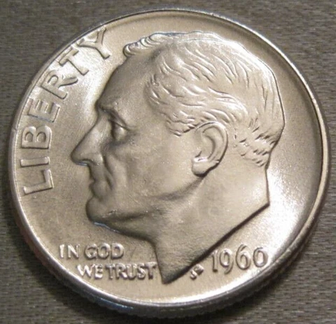 BETTER AS SHOWN - 1960 D UNCIRCULATED ROOSEVELT DIME *** 90% SILVER *** 805 Cover