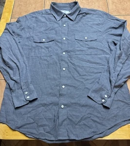 Camisa a Presión Southern Tide Para Hombre Talla Grande Calce Clásico Gris Franela Perla - Imagen 1 de 6