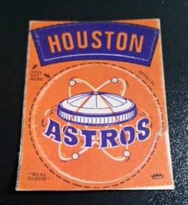 "RARE" VINTAGE FLEER REAL CLOTH PEEL OFF STICKER HOUSTON ASTROS MUST L@@K!!! - Picture 1 of 2