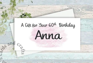 Special Birthday Money Voucher Wallet Personalised Gift 18th, 21st, 40th, 50th - Picture 1 of 11