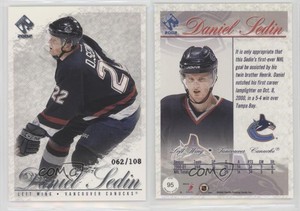 2001-02 Pacific Private Stock Silver /108 Daniel Sedin #95 HOF