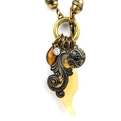 Colar corrente olho de tigre antigo ouro amarelo aventurina olho de tigre 16 pol - Imagem 1 de 4