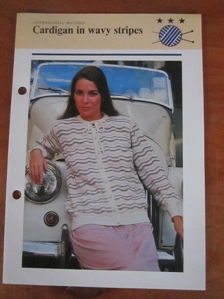 KNITTING PATTERN INTERNATIONAL BOUTIQUE CARDIGAN WAVY STRIPE GREAT **** MUST SEE - Image 1 of 1
