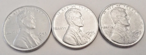 1943 P D S Lincoln Steel Wheat Cent Penny Set  *FINE OR BETTER*  *FREE SHIPPING* Cover