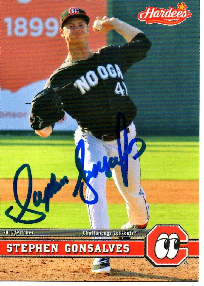 Stephen Gonsalves 2017 Chattanooga Lookouts Signed Card - Image 1 of 1