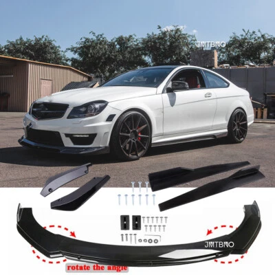 Kits de alerón divisor de labios de parachoques delantero y trasero + faldones laterales para Mercedes Benz C300 Foto 1 de 4