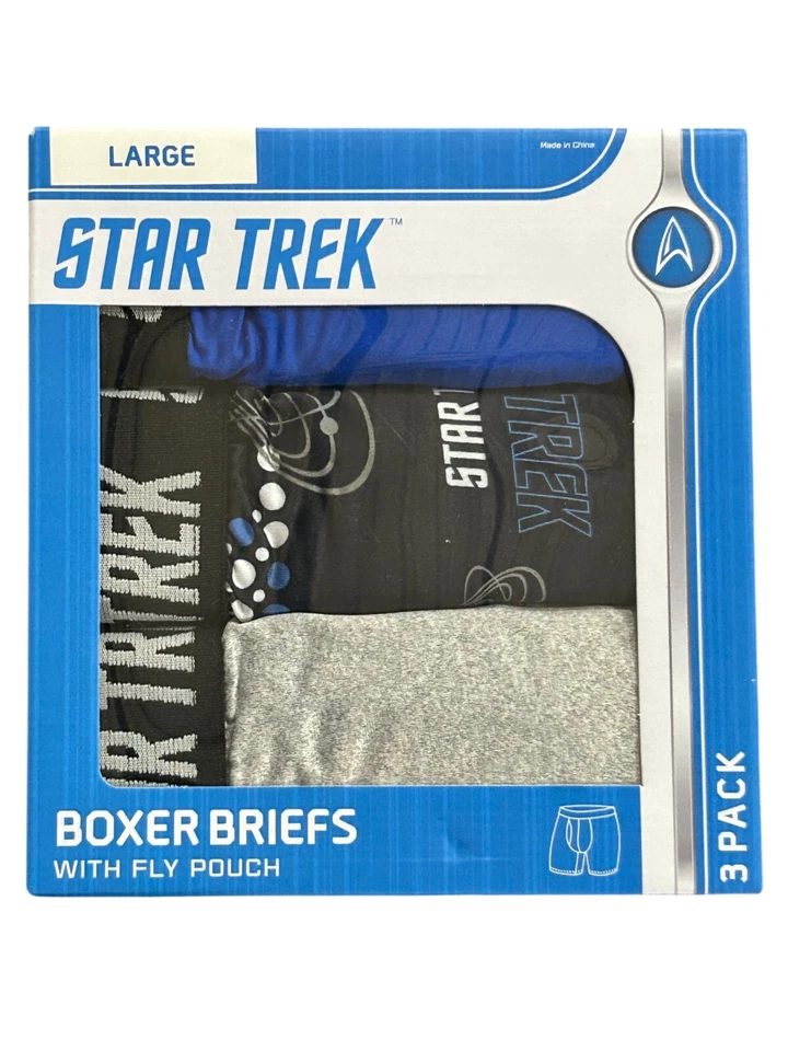 Paquete de 3 calzoncillos boxer cómodos Star Trek para hombre - talla grande Foto 1 de 1