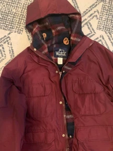 Vintage Woolrich Men's Hooded Plaid Wool Lined Parka Jacket - Medium - Picture 1 of 7