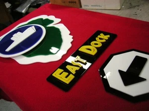 Jurassic Park set East Dock restroom sign 3D ART sign Dinosaur T Rex XL size - Picture 1 of 12