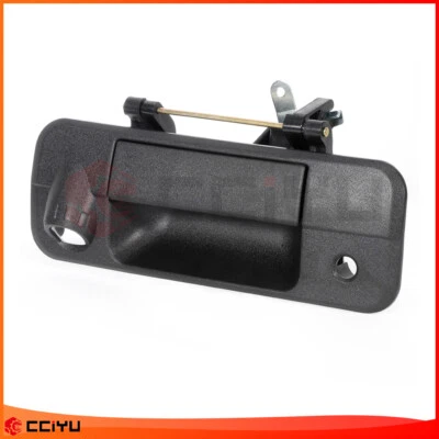 Manija de puerta trasera negra texturizada para Toyota Tundra 07-13 con orificio de cámara trasera trasera Foto 1 de 4