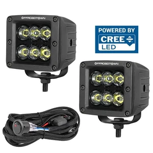 2X 3" 120W Cree LED Pods Work Light Bar Spot Cubes Off Road Driving + Wiring 12V - Foto 1 di 21
