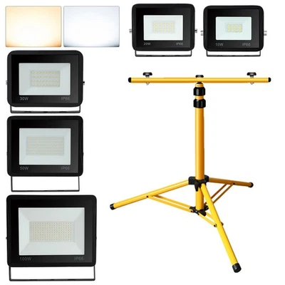 10-100W LED Fluter Baustrahler Flutlicht SMD IP66 Strahler Garten Lampe - Bild 1 von 4
