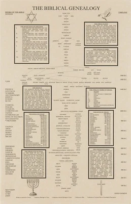 La Carta Genealógica Bíblica, Árbol Genealógico de Adán a Jesús, Libros del Bi... Foto 1 de 4