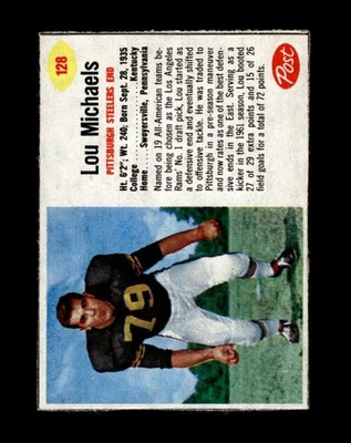 1962 Post Cereal Set-Break #128 Lou Michaels VG-VGEX (crease) *GMCARDS* - Image 1 of 2