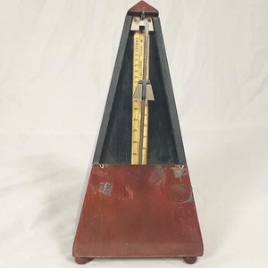 Wooden Mechanical Metronome Unbranded Pyramid Style Vintage Tested Works Great - Picture 1 of 8